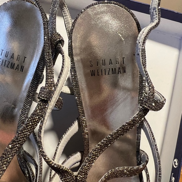 Stuart Weitzman Turningup Strappy Glitter Sandals - Picture 9 of 10